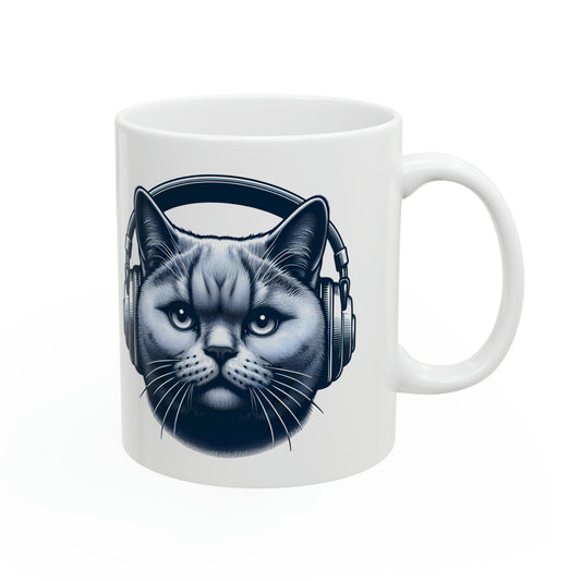 Headphones Cat Mug