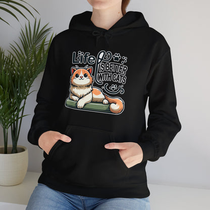 Life is Better with Cats Gender-Neutral Hoodie