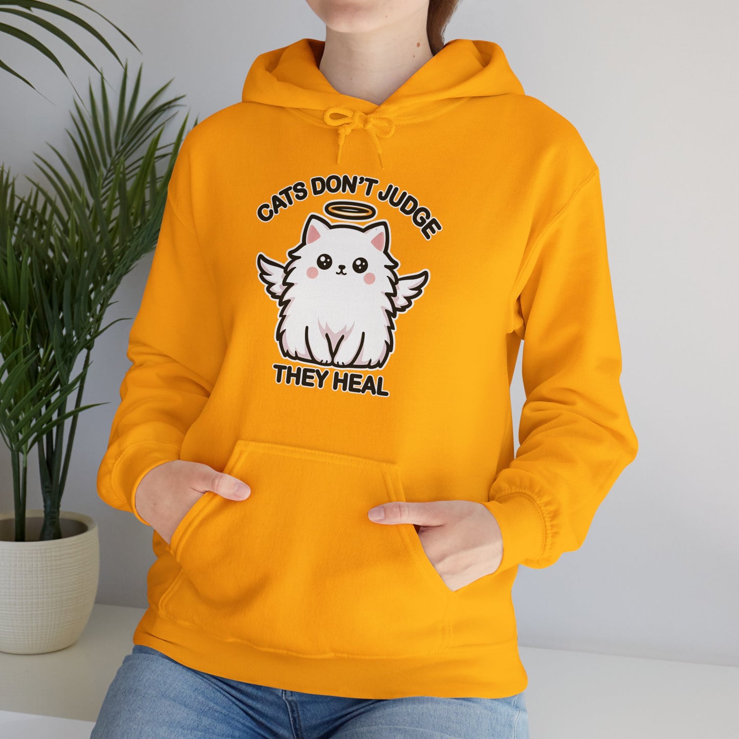 Cats Don't Judge, They Heal Gender-Neutral Hoodie