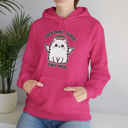 Cats Don't Judge, They Heal Gender-Neutral Hoodie