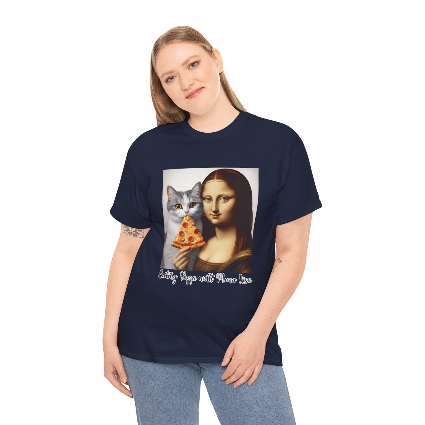 Eating Pizza with Mona Lisa T-Shirt