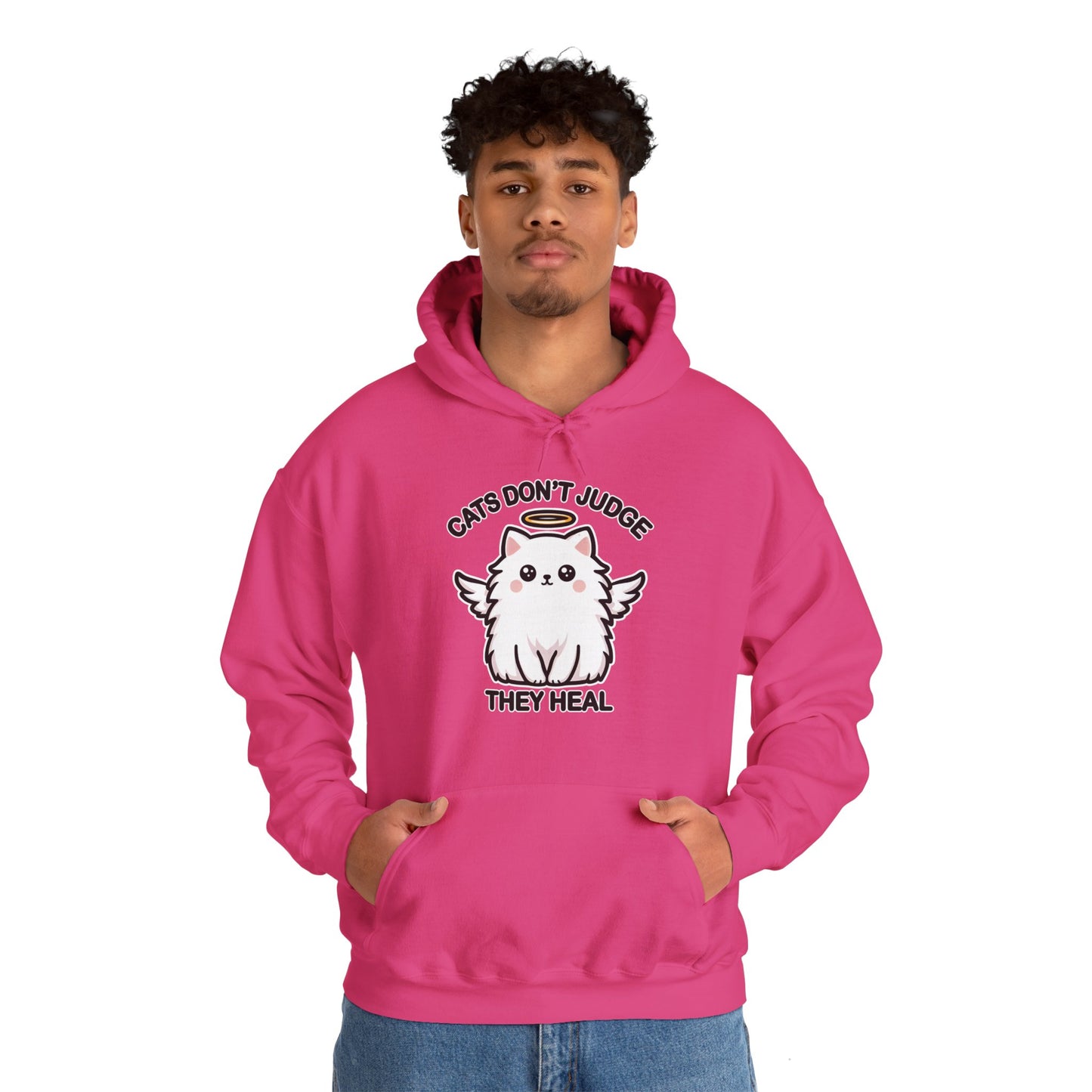 Cats Don't Judge, They Heal Gender-Neutral Hoodie