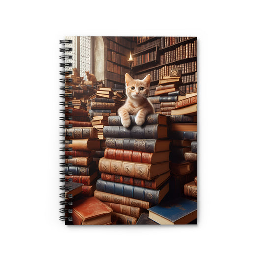 Book Cat Spiral Notebook