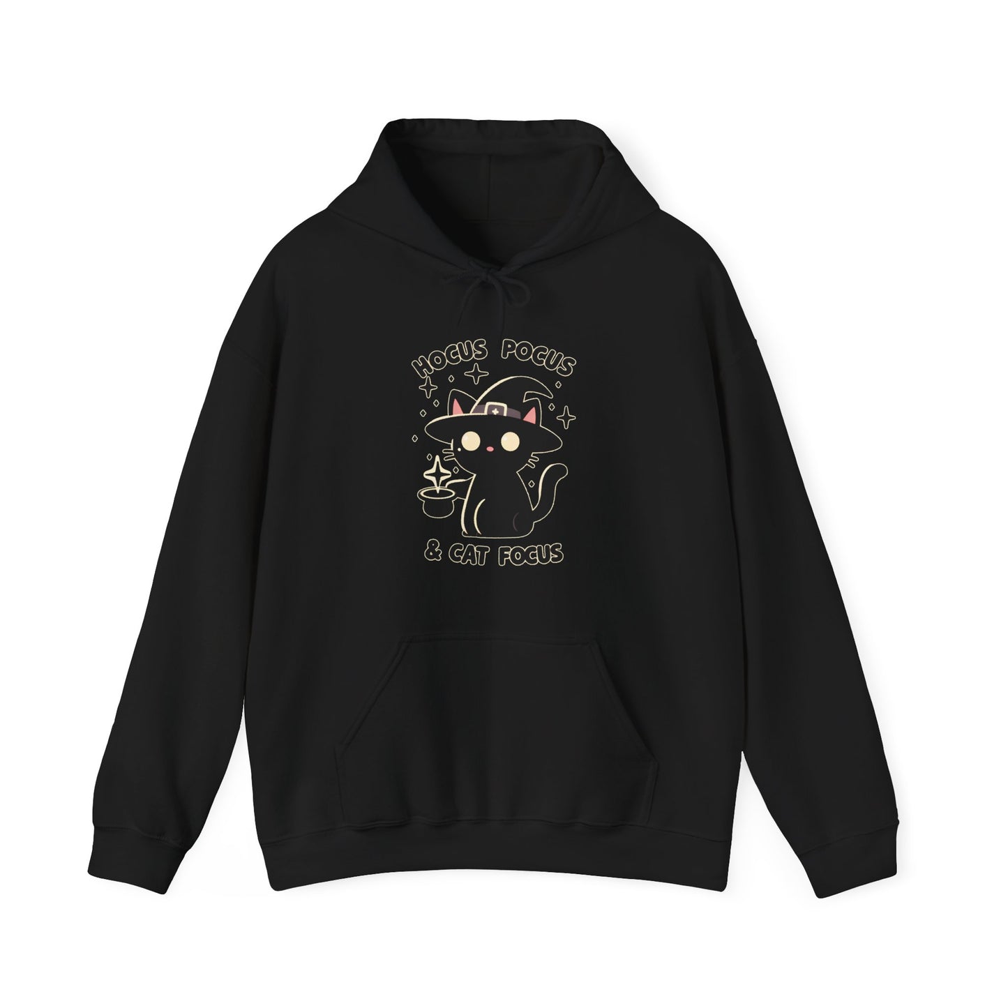 Hocus Pocus and Cat Focus Gender-Neutral Hoodie