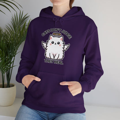 Cats Don't Judge, They Heal Gender-Neutral Hoodie