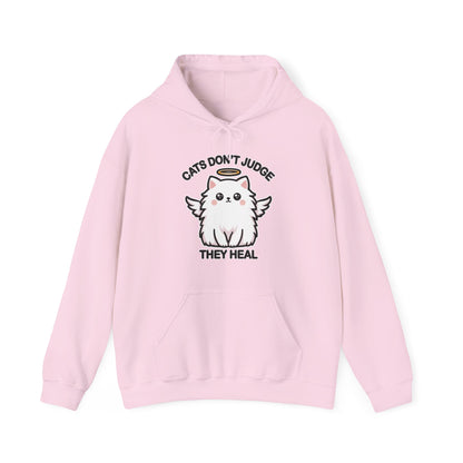 Cats Don't Judge, They Heal Gender-Neutral Hoodie