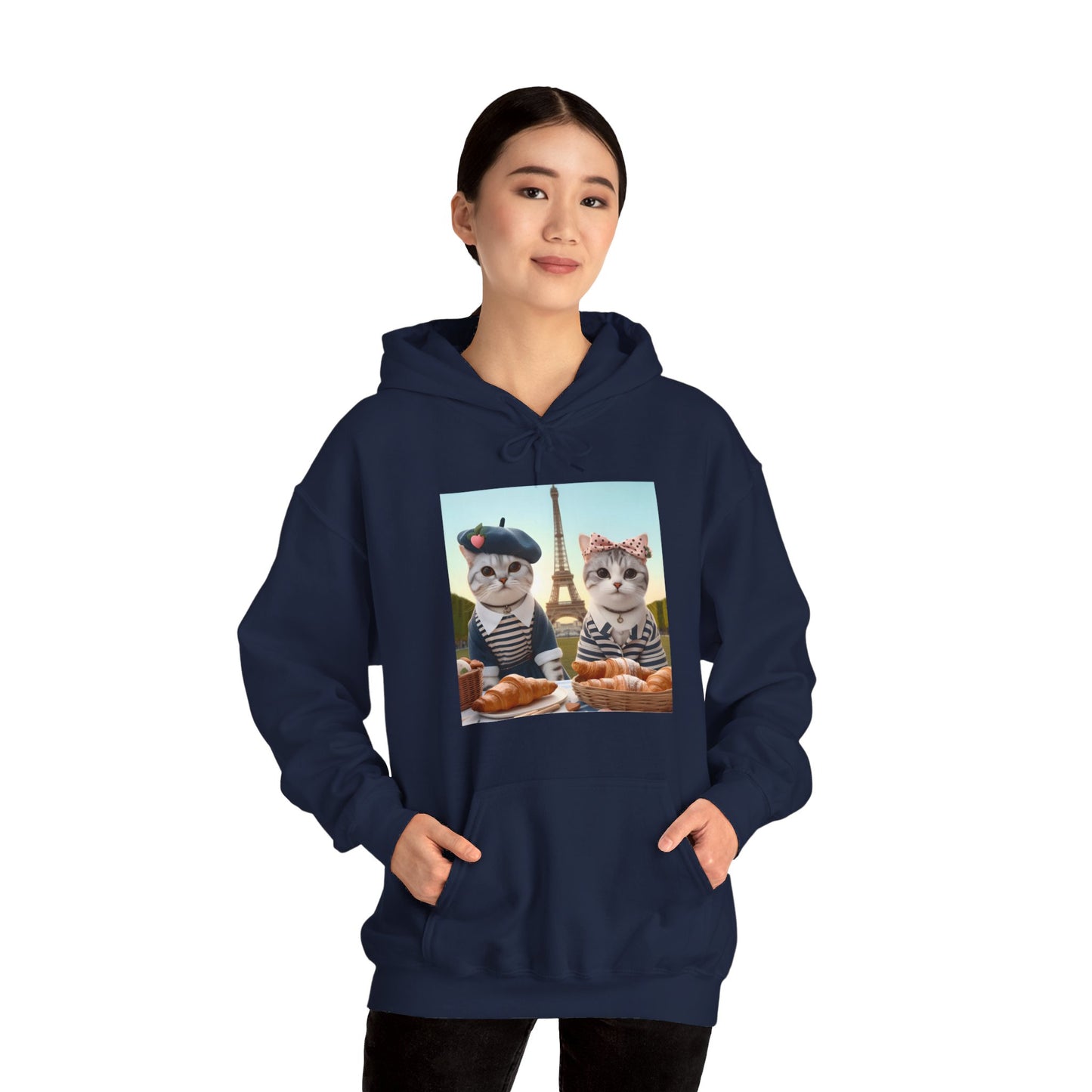 Cats in Paris Gender-Neutral Hoodie