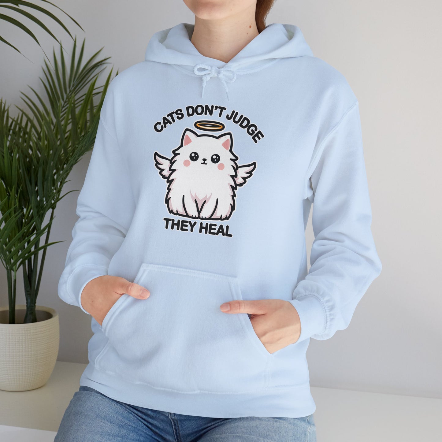 Cats Don't Judge, They Heal Gender-Neutral Hoodie