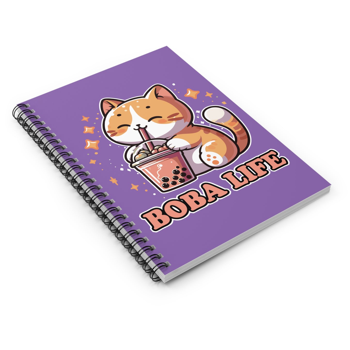 Boba Life Cat Spiral Notebook