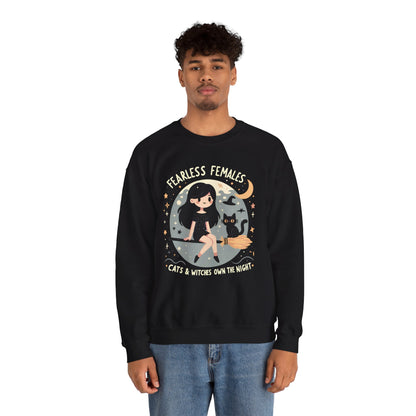 Fearless Females: Cats & Witches Own the Night Sweatshirt