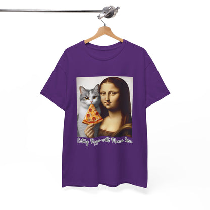 Eating Pizza with Mona Lisa T-Shirt