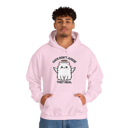 Cats Don't Judge, They Heal Gender-Neutral Hoodie