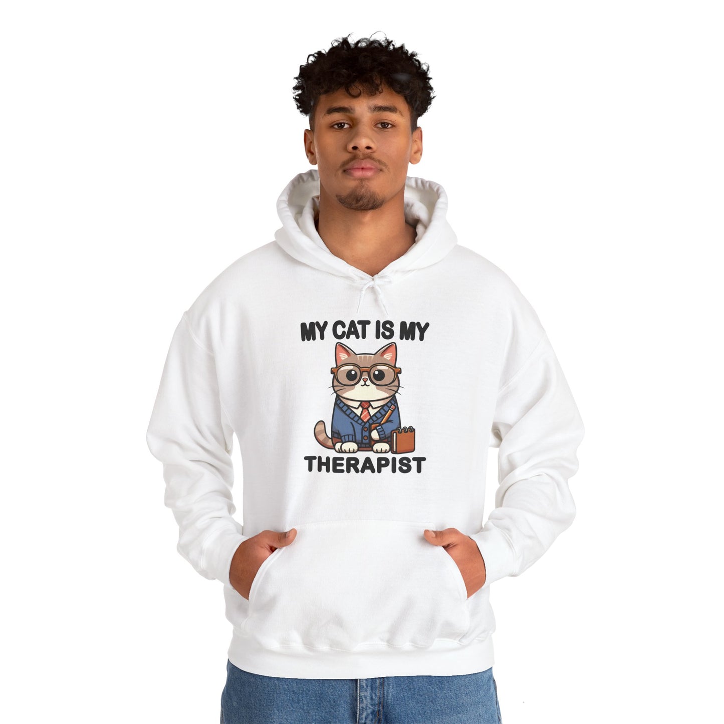 My Cat is My Therapist Gender-Neutral Hoodie