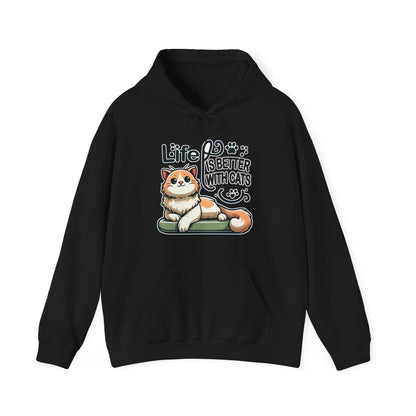 Life is Better with Cats Gender-Neutral Hoodie