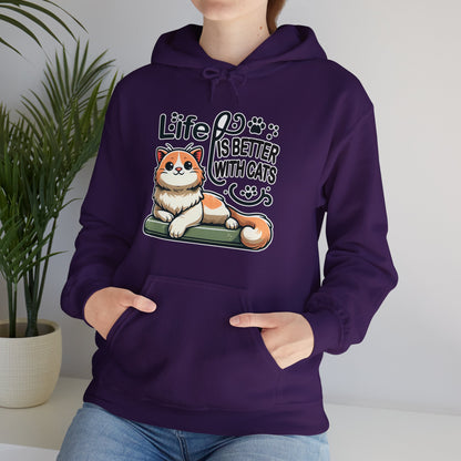 Life is Better with Cats Gender-Neutral Hoodie