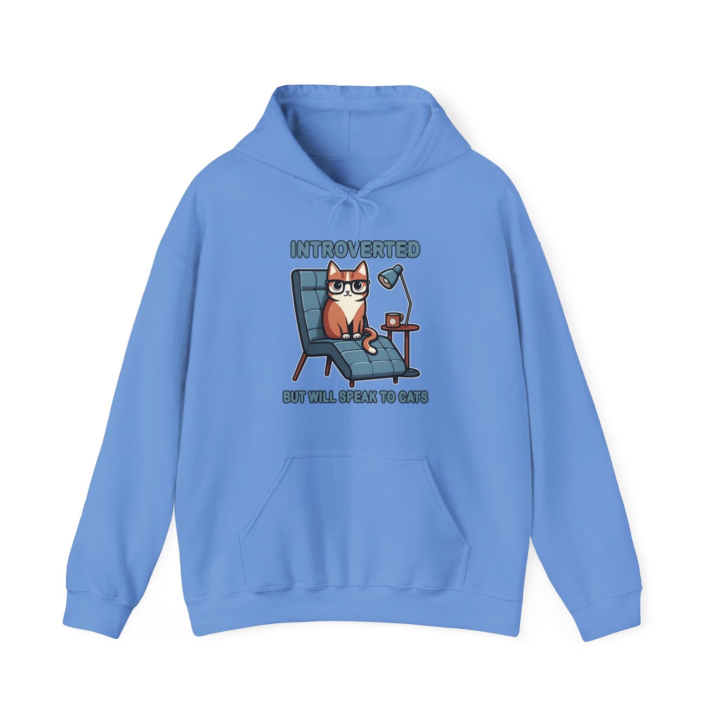 Introverted, But Will Talk to Cats Gender-Neutral Hoodie