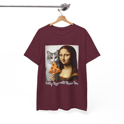 Eating Pizza with Mona Lisa T-Shirt