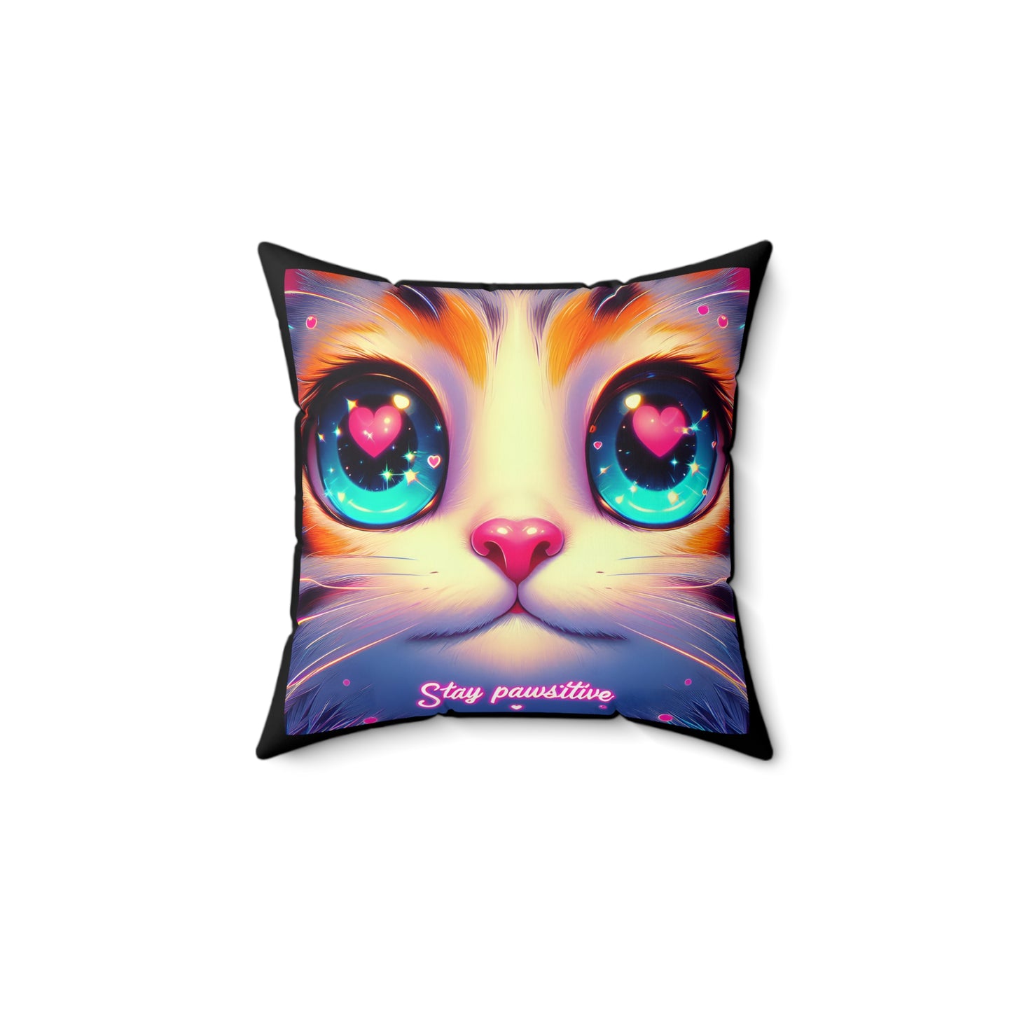 Stay Pawsitive Square Pillow