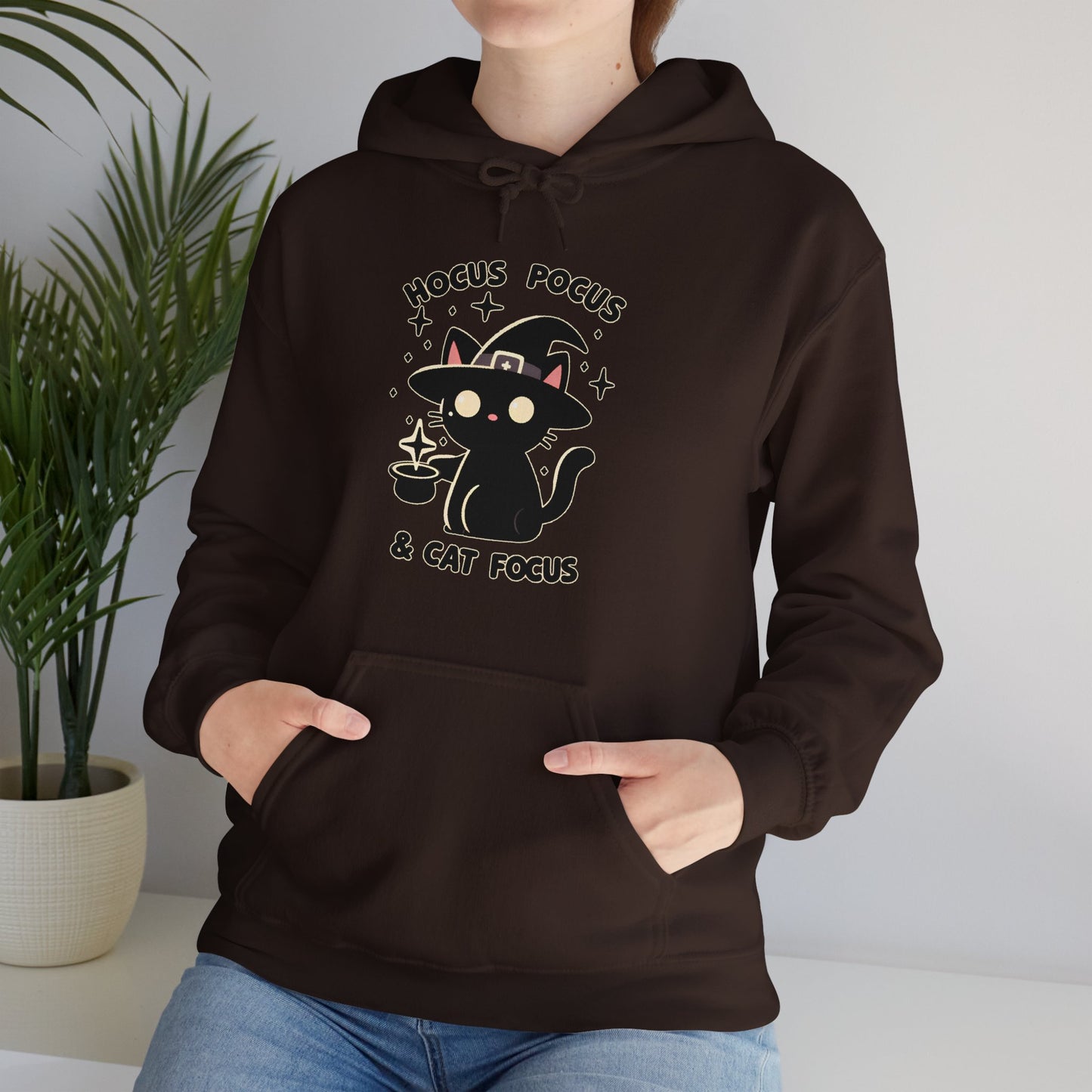 Hocus Pocus and Cat Focus Gender-Neutral Hoodie