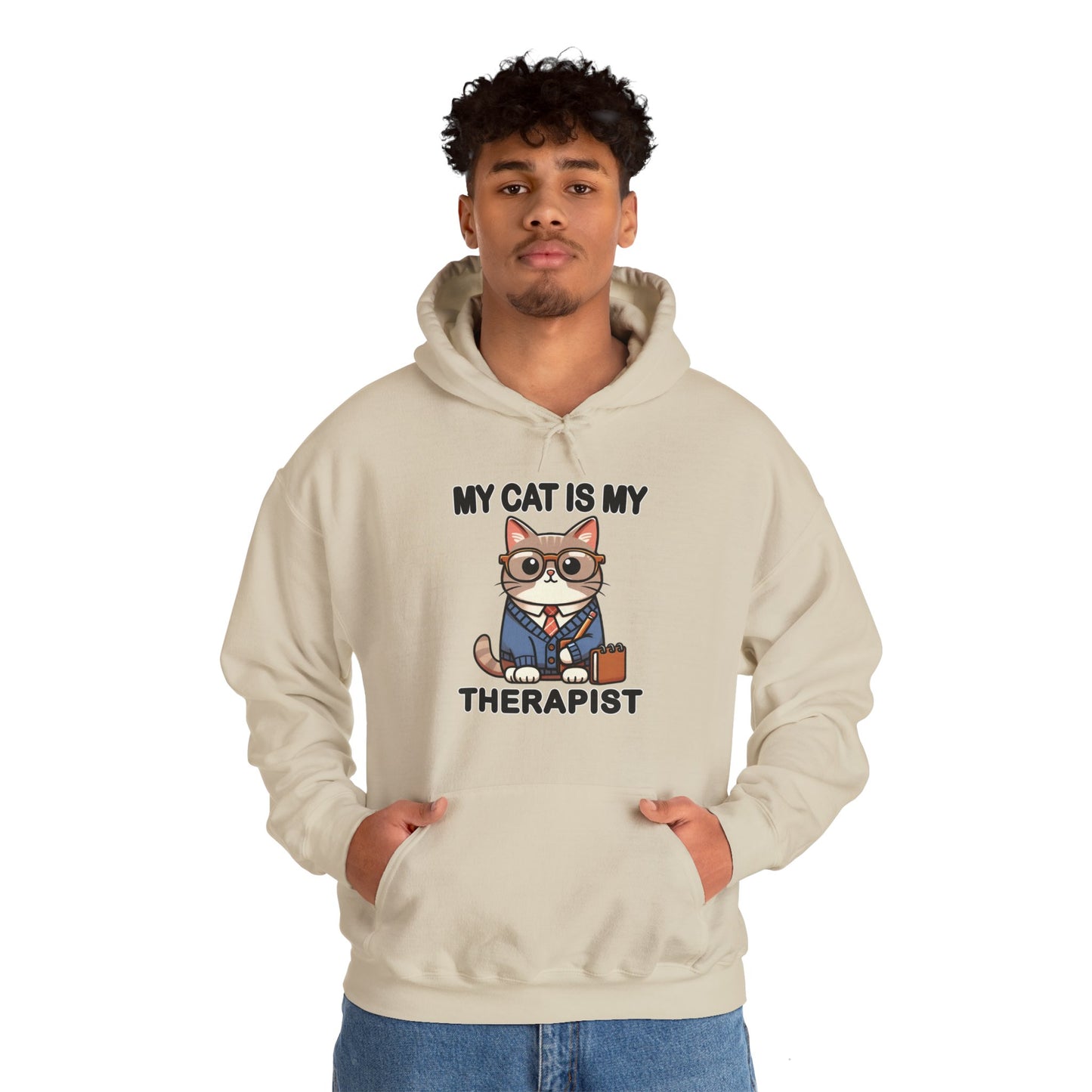 My Cat is My Therapist Gender-Neutral Hoodie