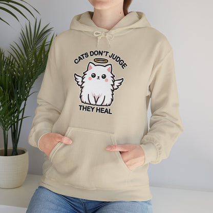 Cats Don't Judge, They Heal Gender-Neutral Hoodie