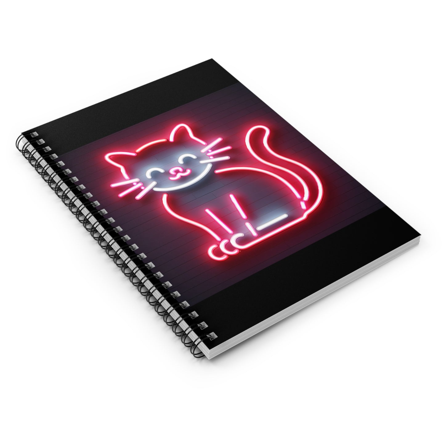 Neon Cat Spiral Notebook