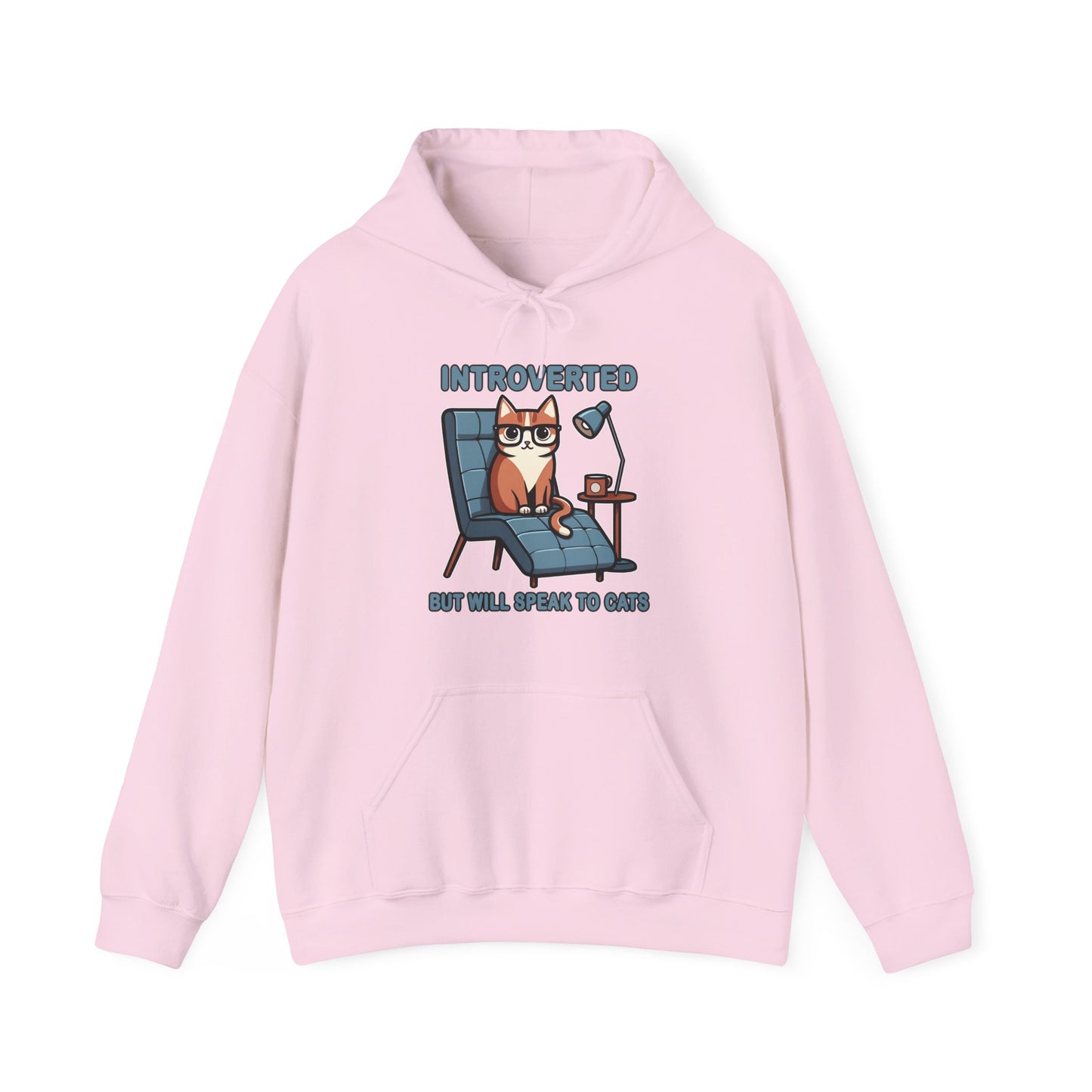 Introverted, But Will Talk to Cats Gender-Neutral Hoodie