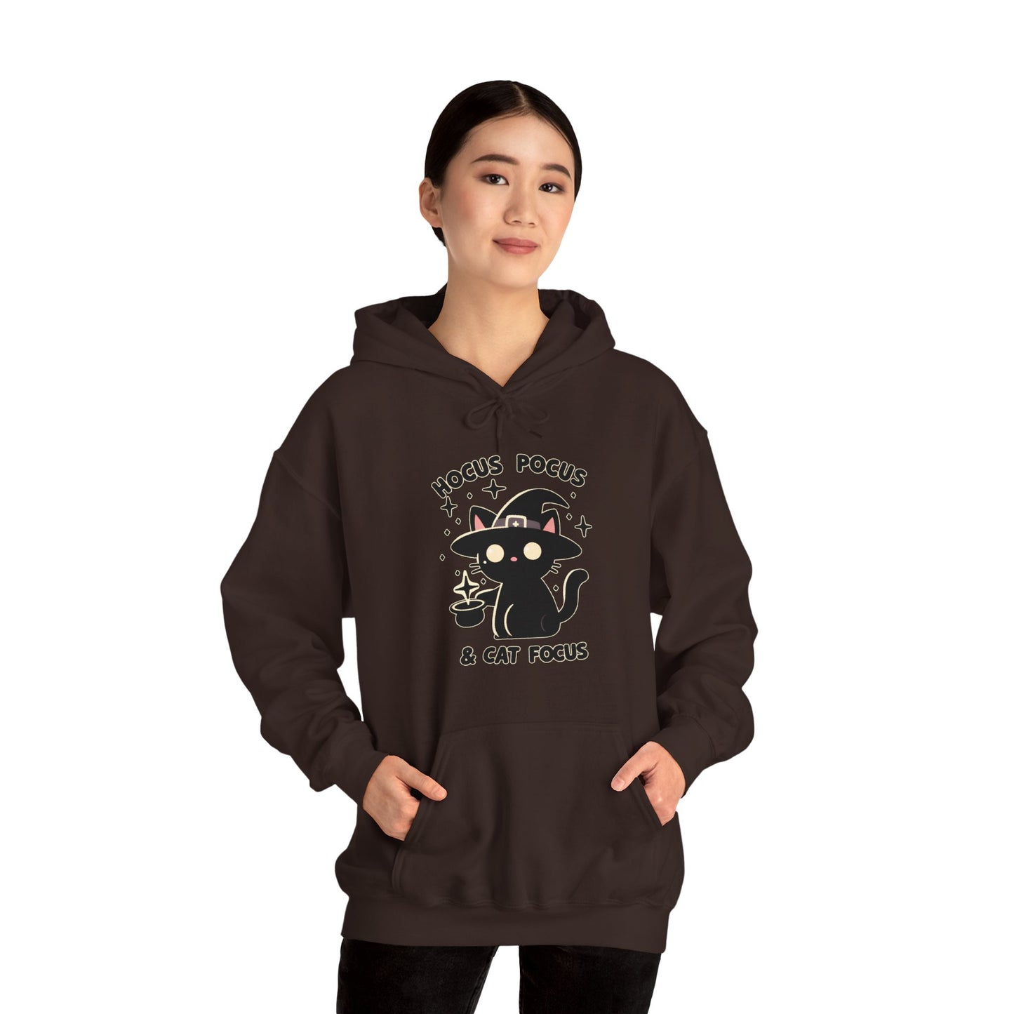 Hocus Pocus and Cat Focus Gender-Neutral Hoodie