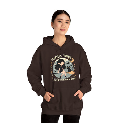 Fearless Females: Cats & Witches Own the Night Gender-Neutral Hoodie