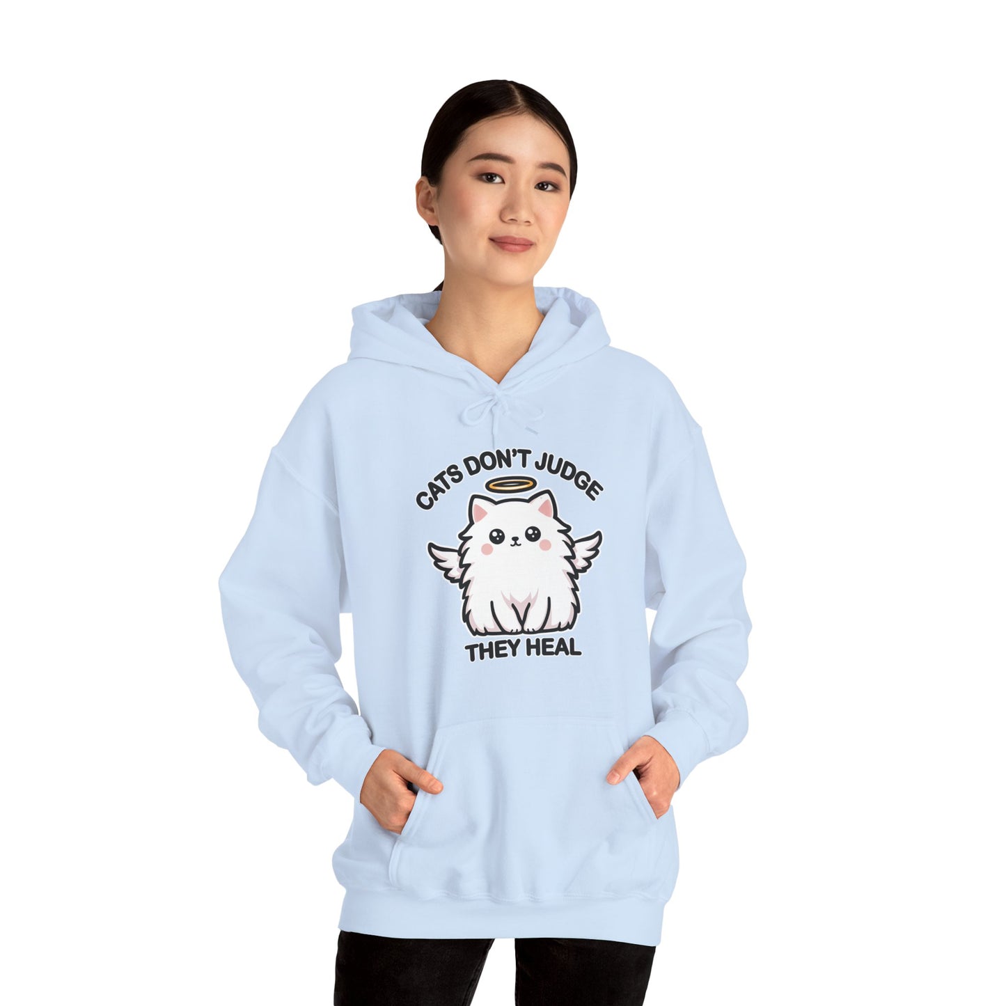 Cats Don't Judge, They Heal Gender-Neutral Hoodie