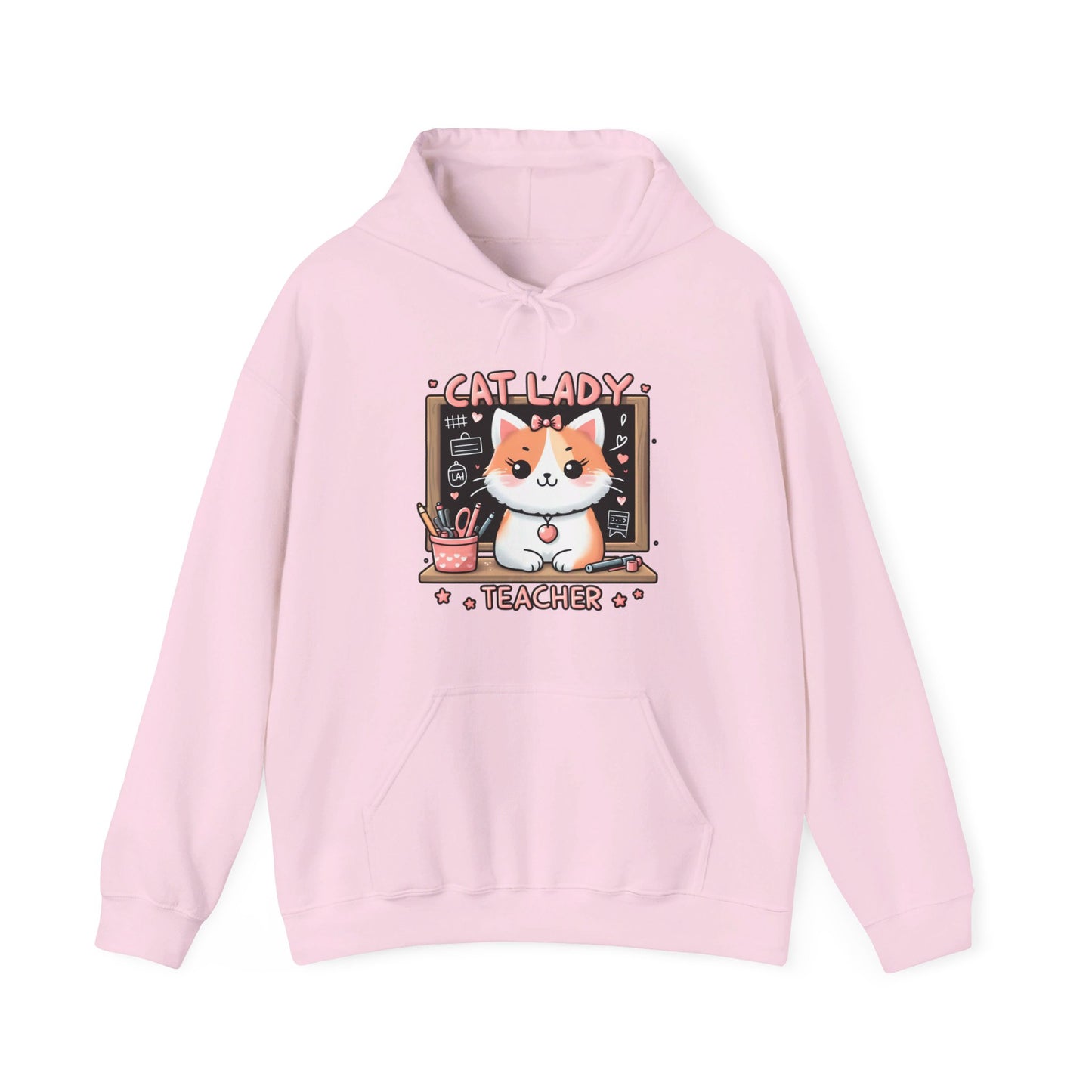 Cat Lady Teacher Gender-Neutral Hoodie