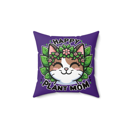 Happy Plant Mom Square Pillow