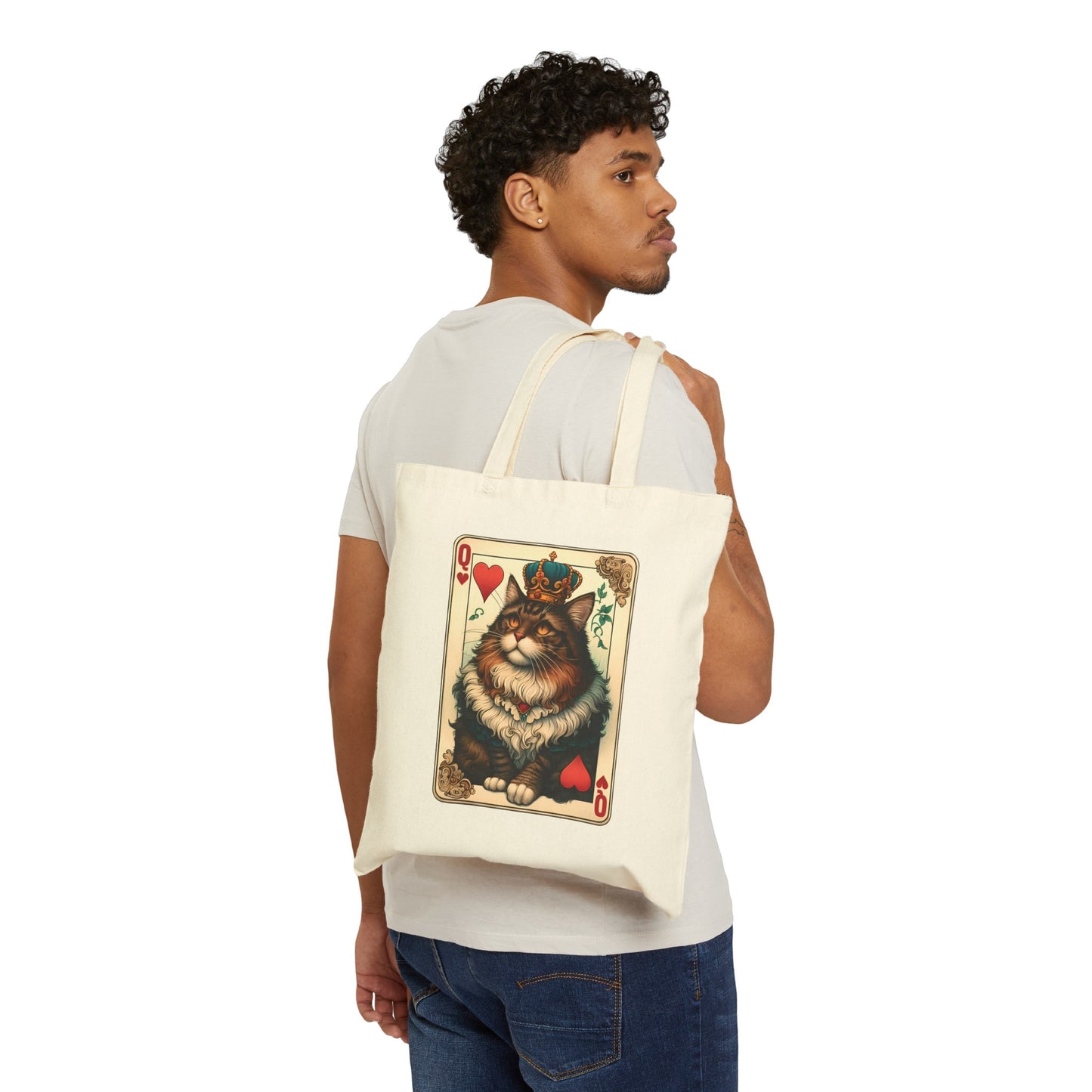 Queen of Hearts Cotton Canvas Tote Bag