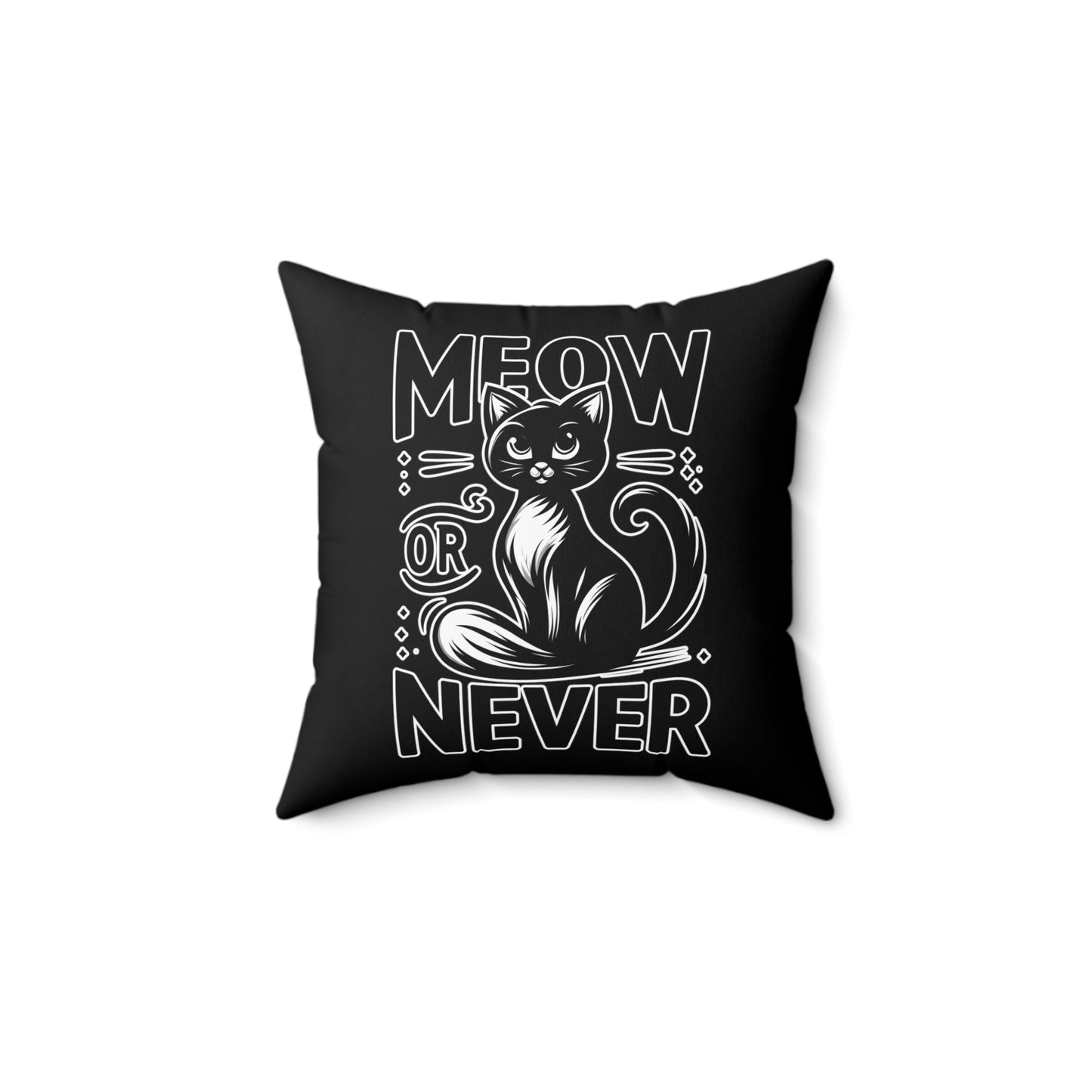 Meow or Never Square Pillow