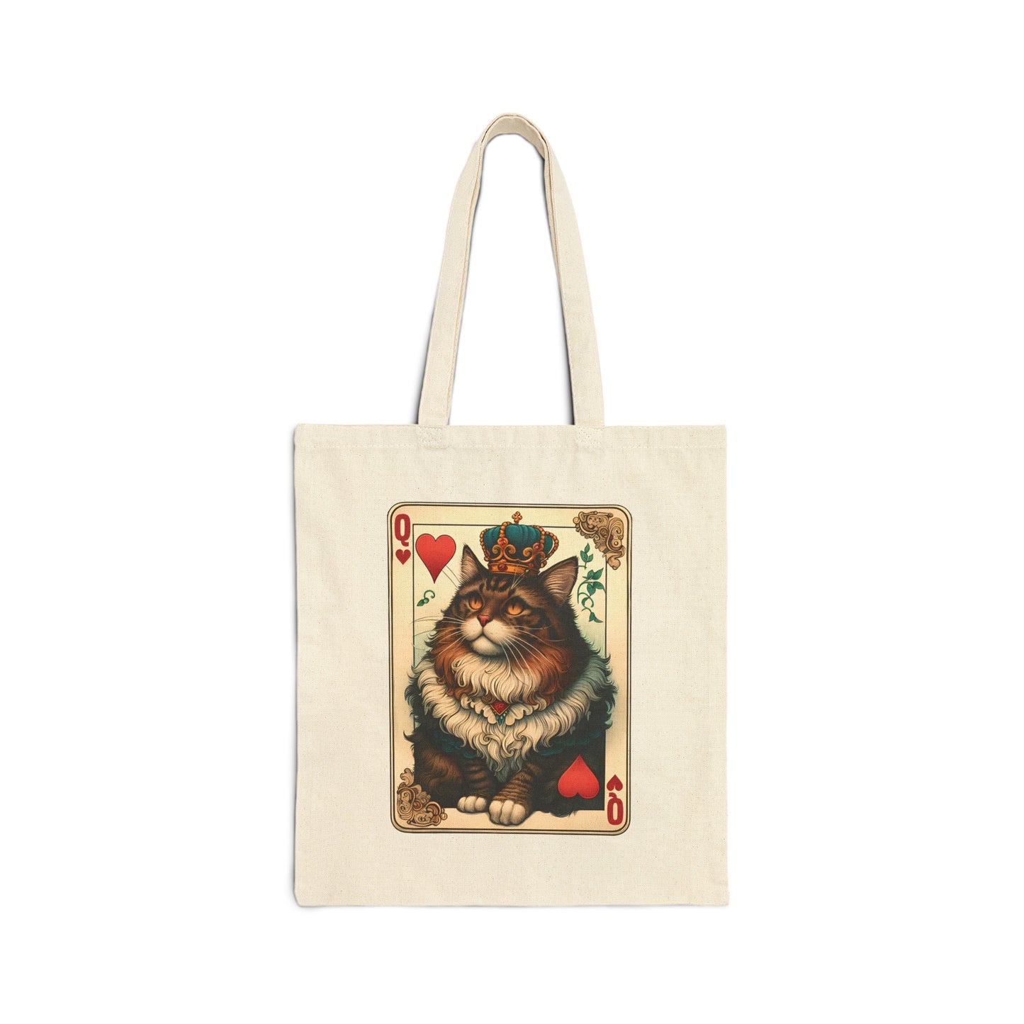 Queen of Hearts Cotton Canvas Tote Bag