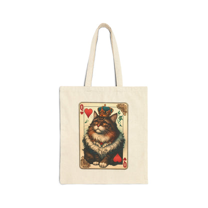 Queen of Hearts Cotton Canvas Tote Bag