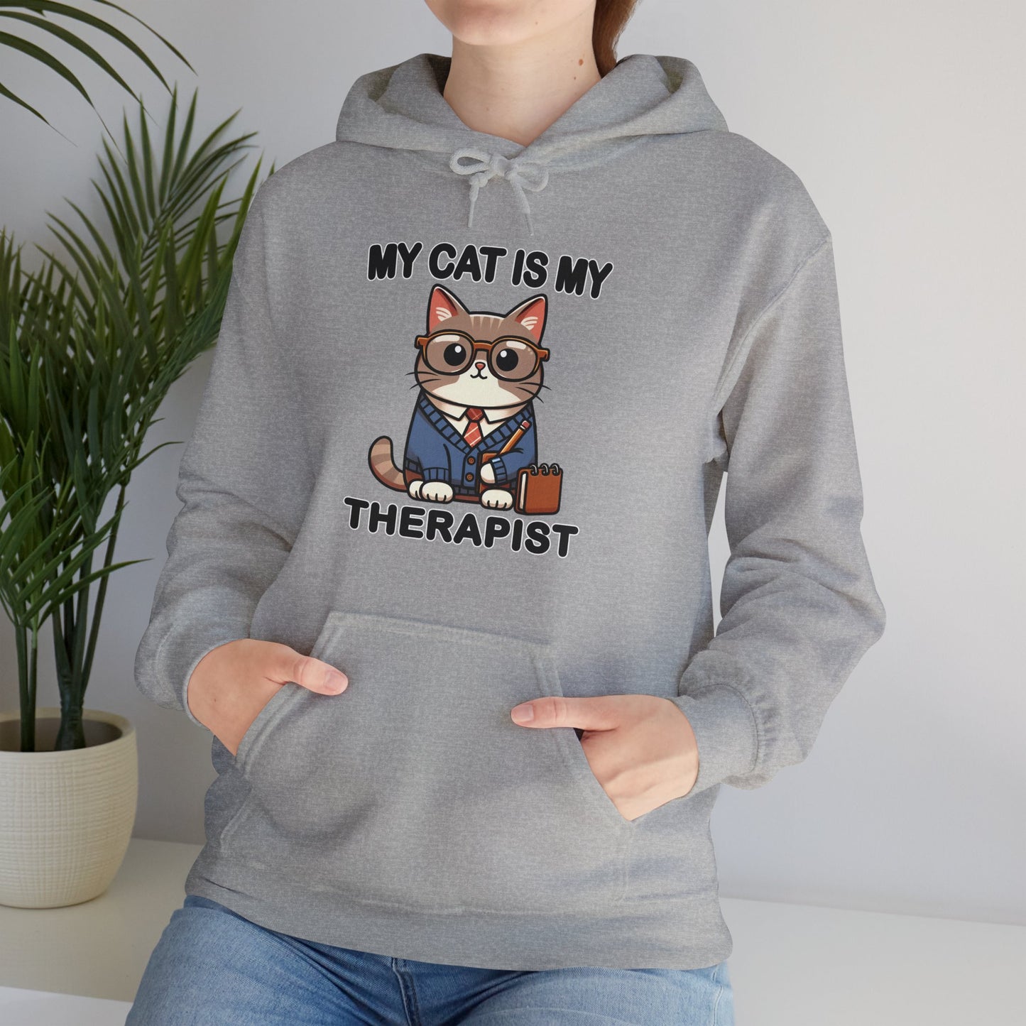 My Cat is My Therapist Gender-Neutral Hoodie