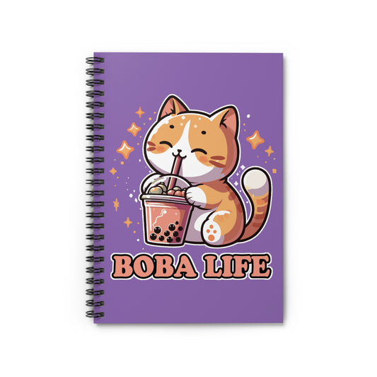 Boba Life Cat Spiral Notebook