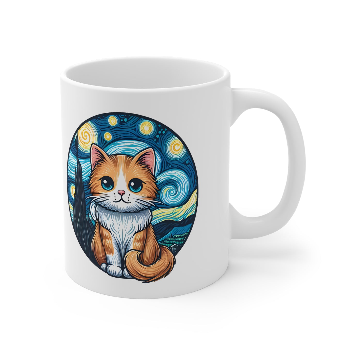 Van Gogh Cat Mug