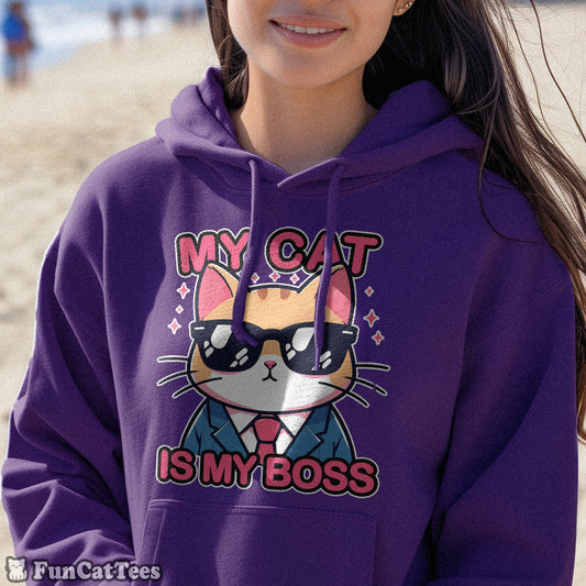 My Cat is my Boss Gender-Neutral Hoodie