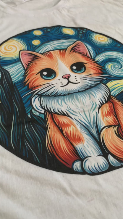 Van Gogh Cat T-Shirt